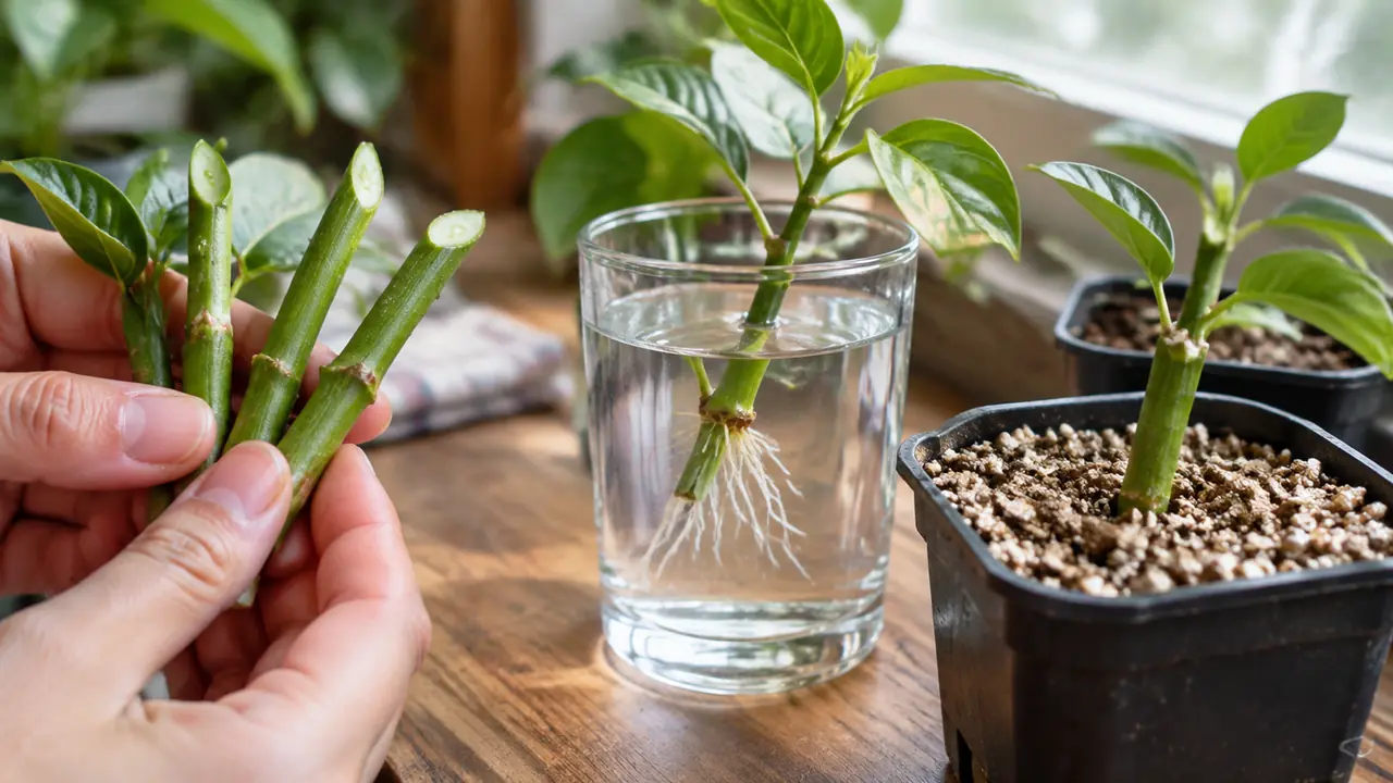 绿植茎插繁殖：一段茎一个节，四步插活一棵新绿植