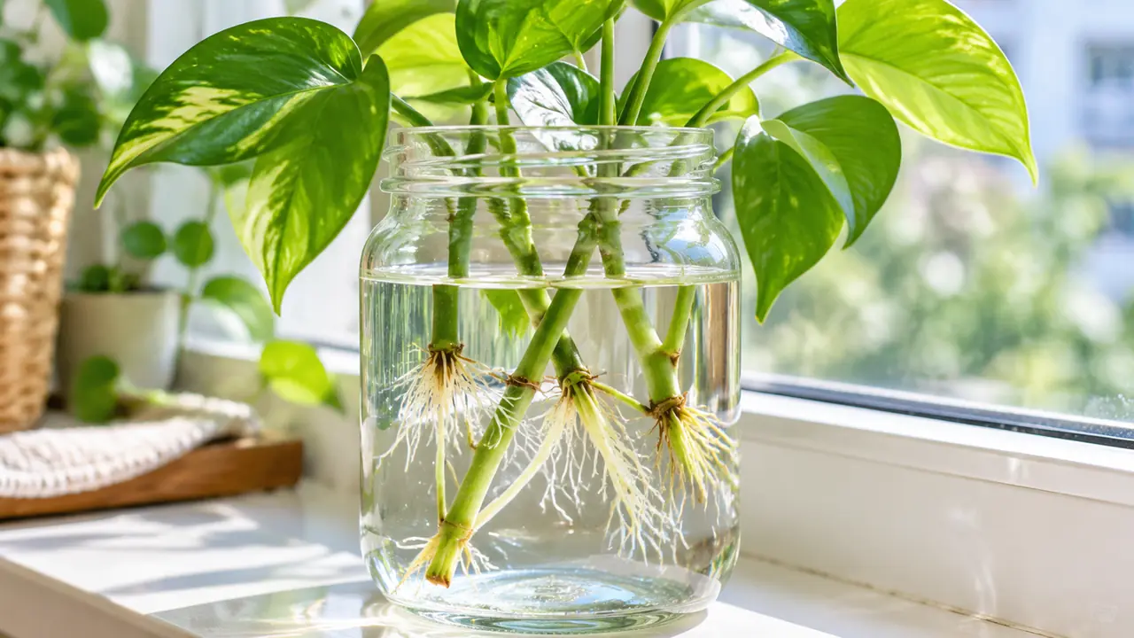 绿植水插繁殖：剪一枝插进水瓶，生根全程看得见的零成本繁殖法
