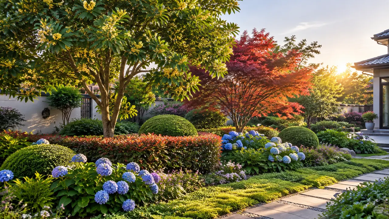 院子里的绿植怎么规划？四层结构撑起四季有景