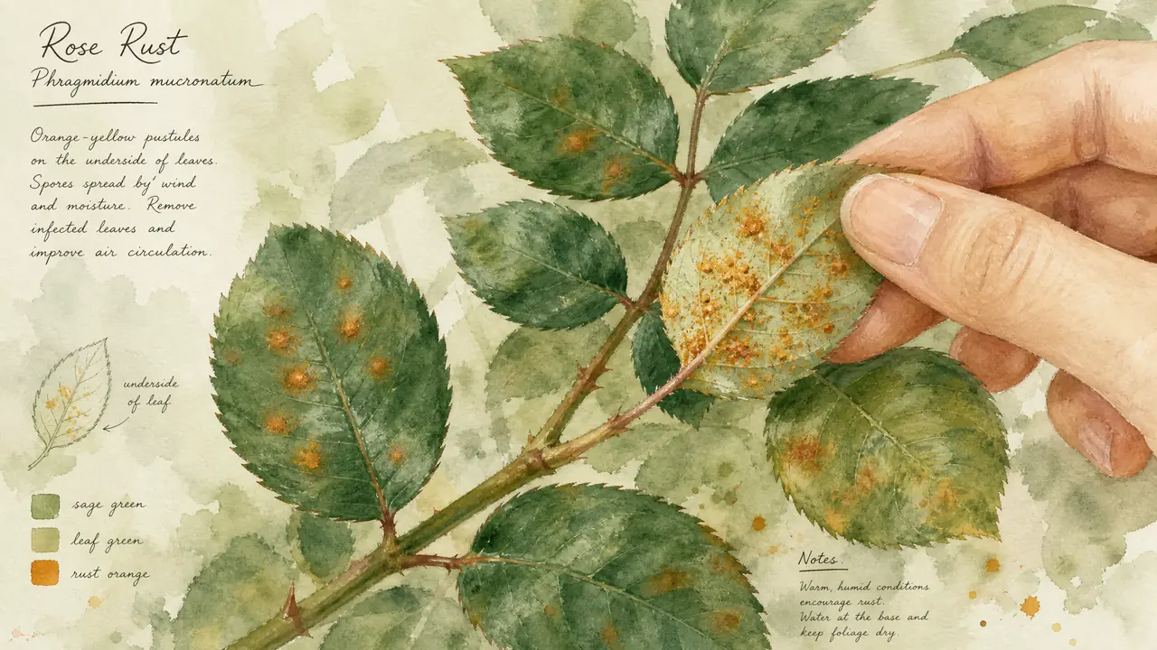 绿植锈病怎么治？黄橙色粉状斑的识别、隔离与三唑类用药节奏