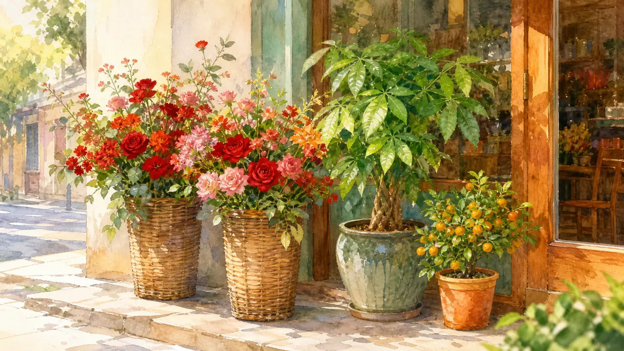 开业绿植花篮怎么送：花篮发财树金桔的组合讲究与摆后安排