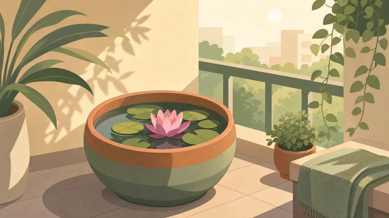 小水缸养睡莲绿植：选种水深控制与不开花的三大原因