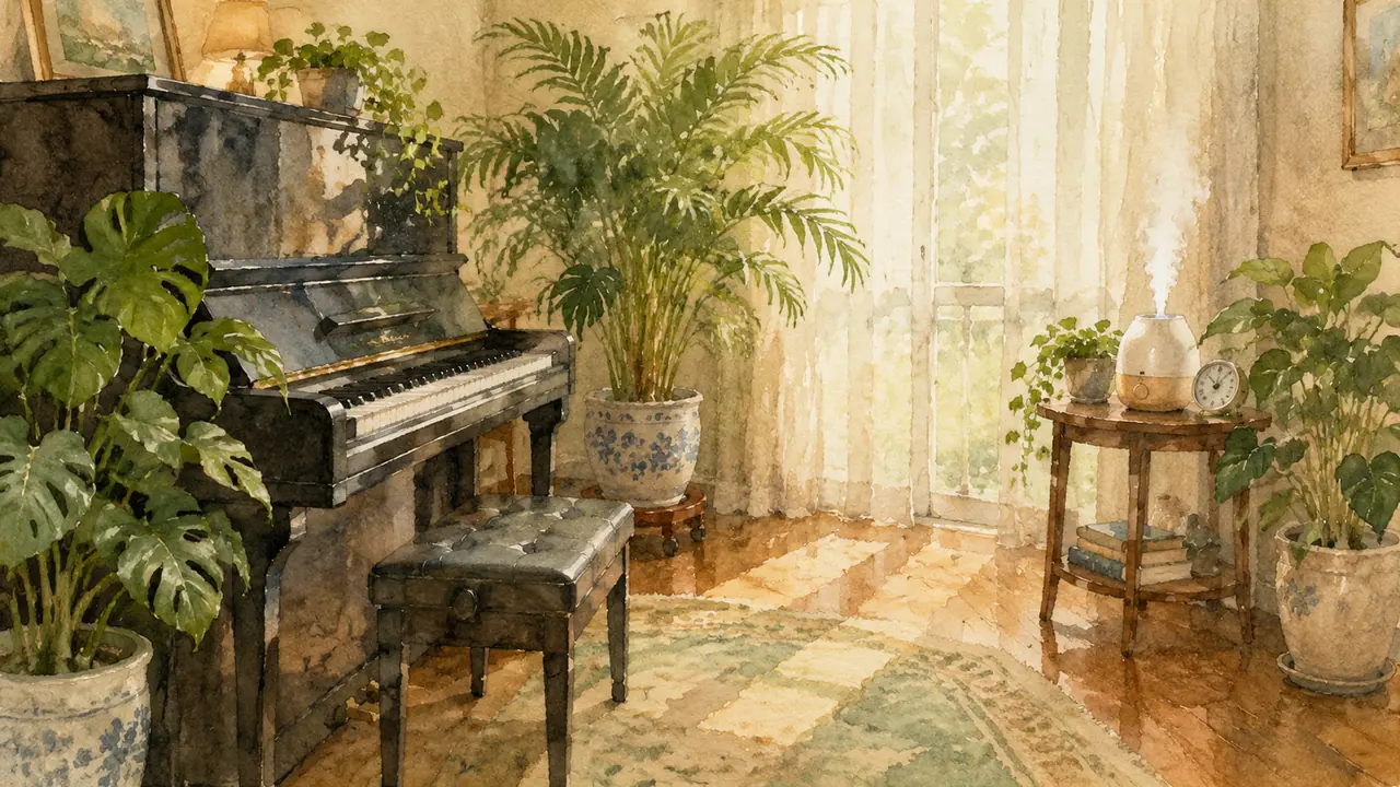 钢琴房绿植怎么养：湿度波动伤琴也伤植物，选品与距离设置