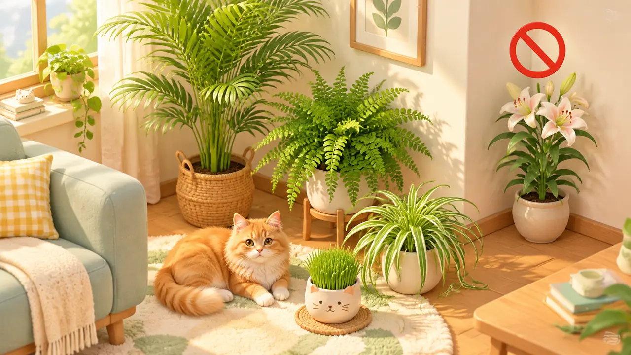 养猫推荐绿植清单：无毒可啃的猫草袖珍椰子与有毒黑名单