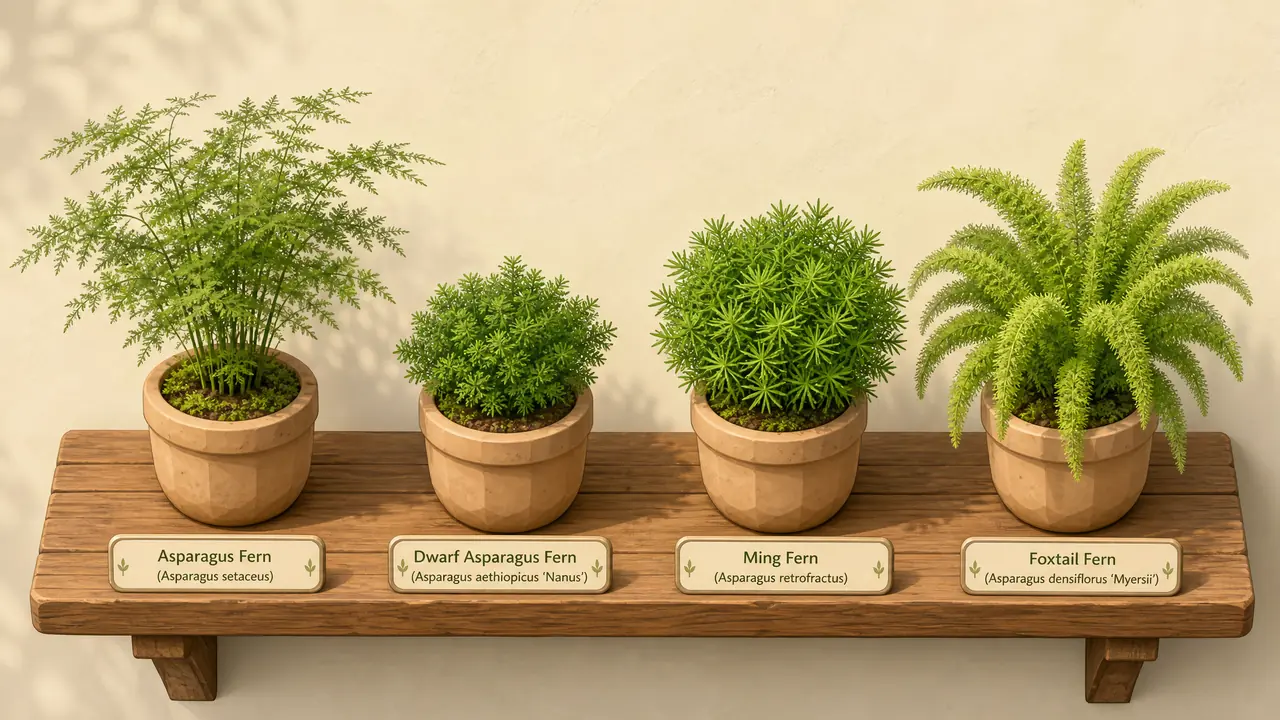 绿植像文竹怎么区分？云竹蓬莱松狐尾天门冬辨识与养护对比