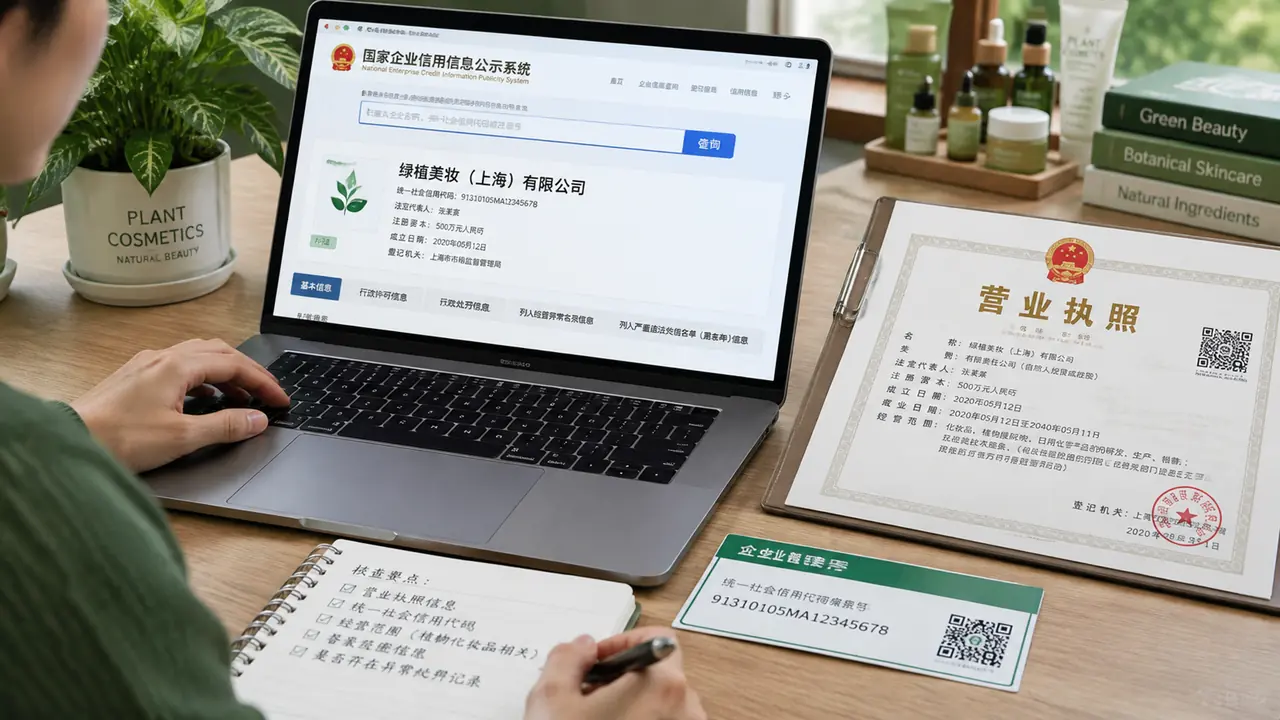 绿植化妆品有限公司靠不靠谱，下单前这样查底细