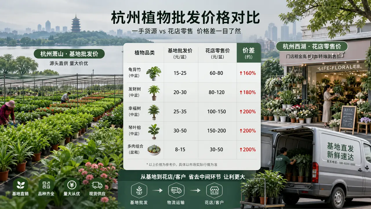 杭州绿植批发：基地直采和市区拿货的价差账