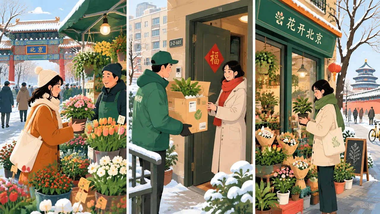 北京买绿植怎么选渠道：花市自提、电商到家、小区花店三种走法
