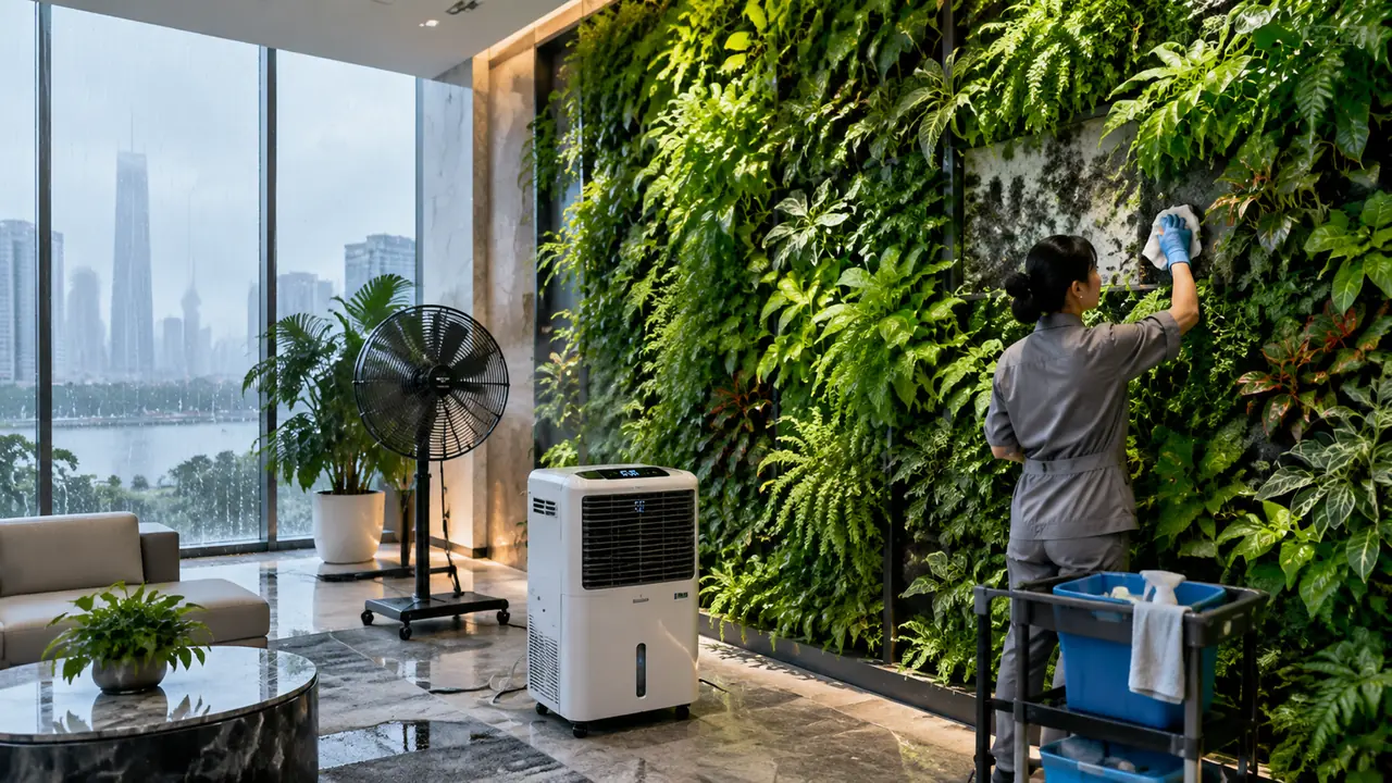 广州绿植墙的湿热生存指南：回南天防霉、品种搭配与虫害应对实录
