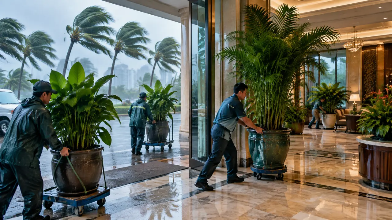 海口绿植租摆怎么选：台风季条款和湿热品种适配的本地门道