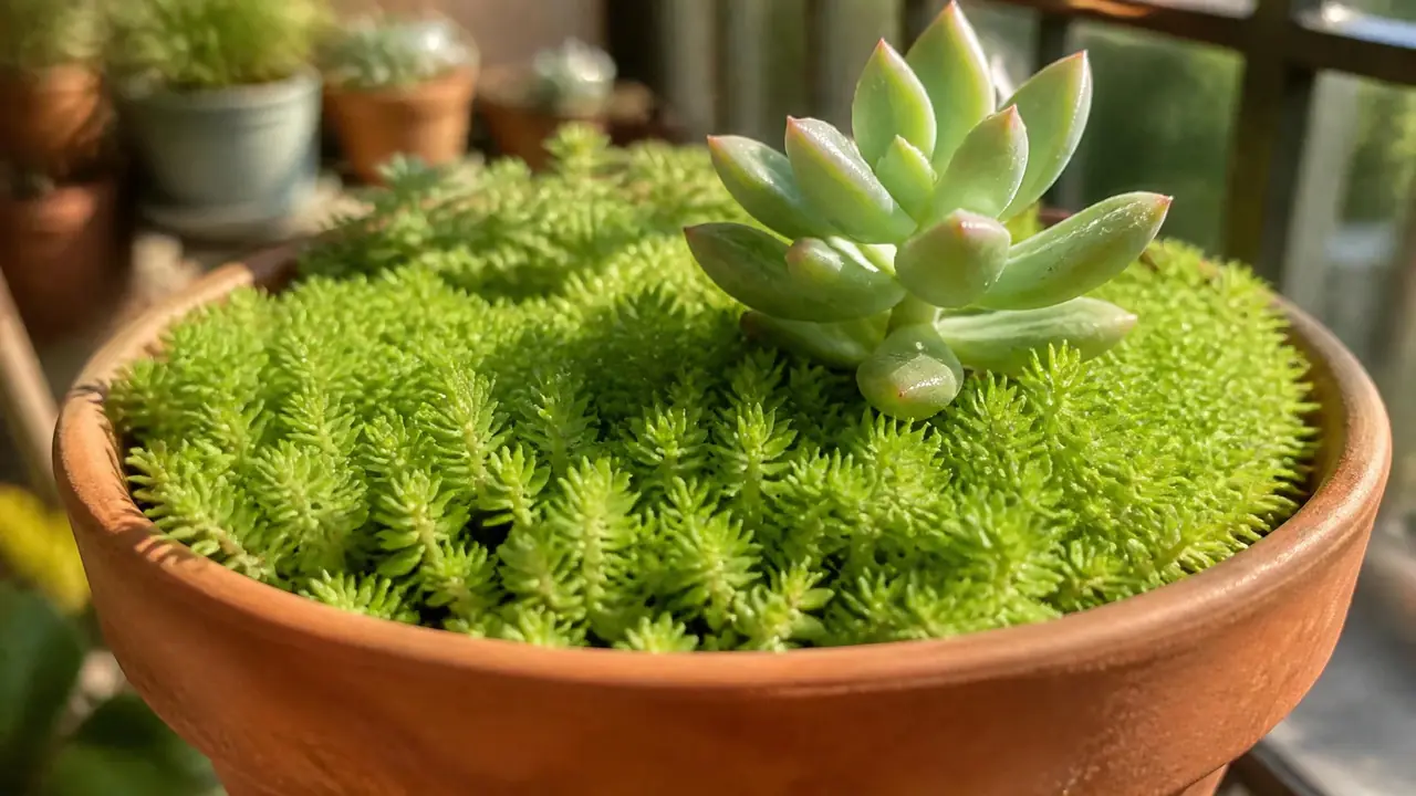 绿植草片怎么用？佛甲草垂盆草铺盆面的活铺面实录