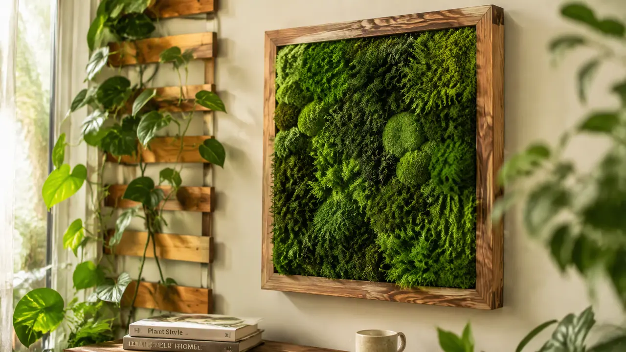 绿植木框怎么用出高级感？木框苔藓画和木格栅造景的做法与避坑