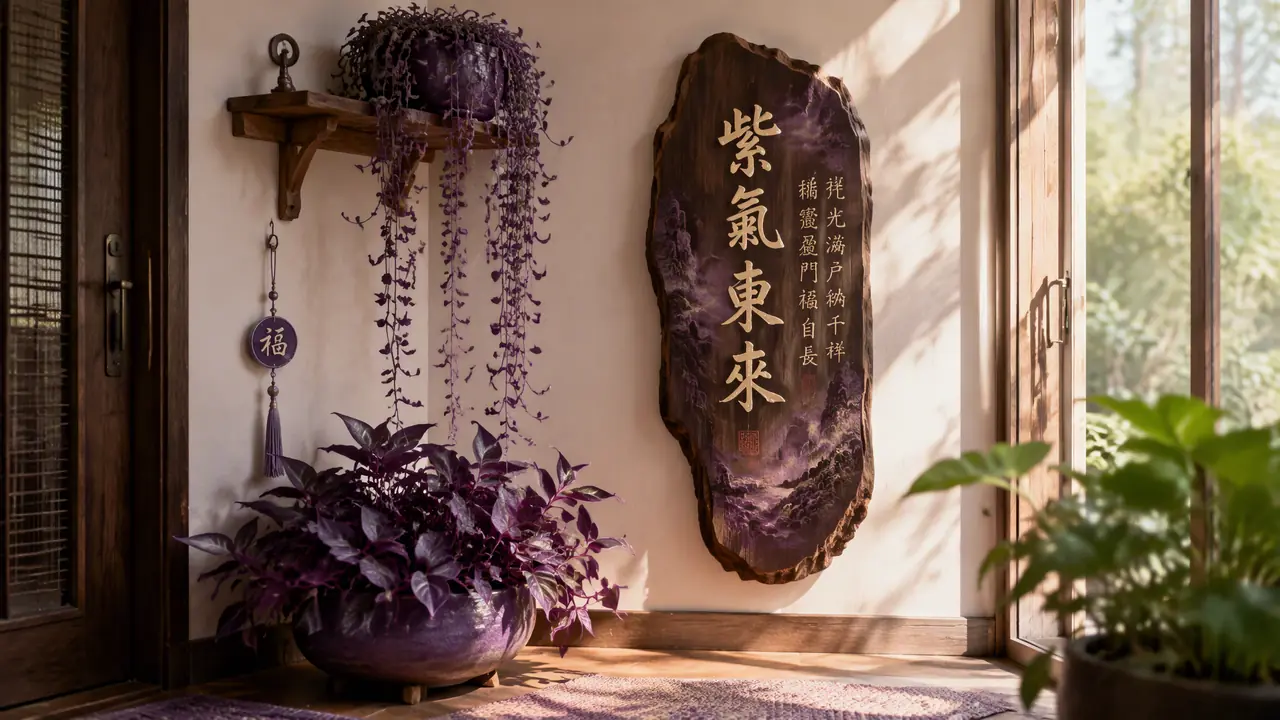 绿植紫气东来怎么摆怎么养？紫玄月紫竹梅的寓意与题字搭配