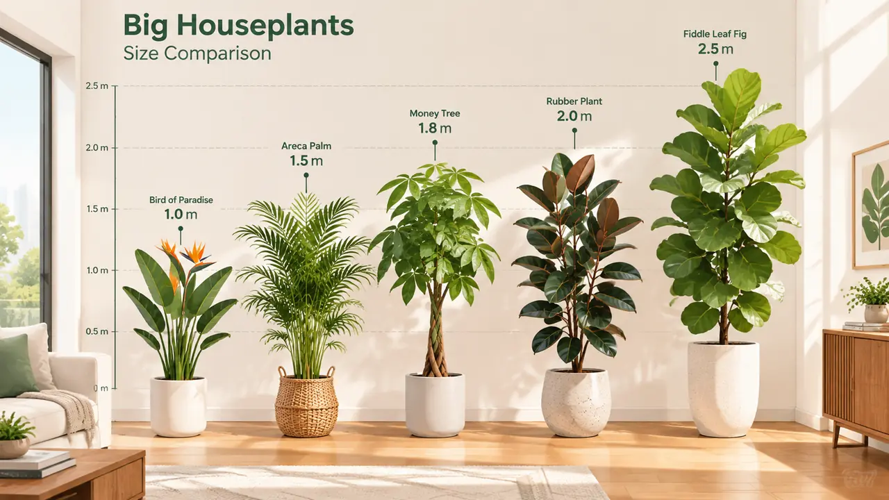 哪种绿植大？一米到三米的大规格绿植尺寸对比与选购