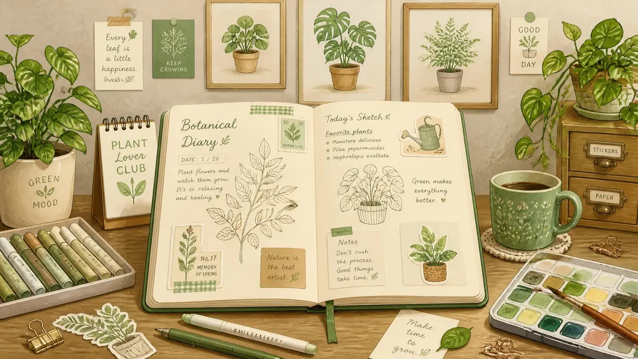 小绿植插画怎么选怎么画？手账装饰商业三种用途的风格指南