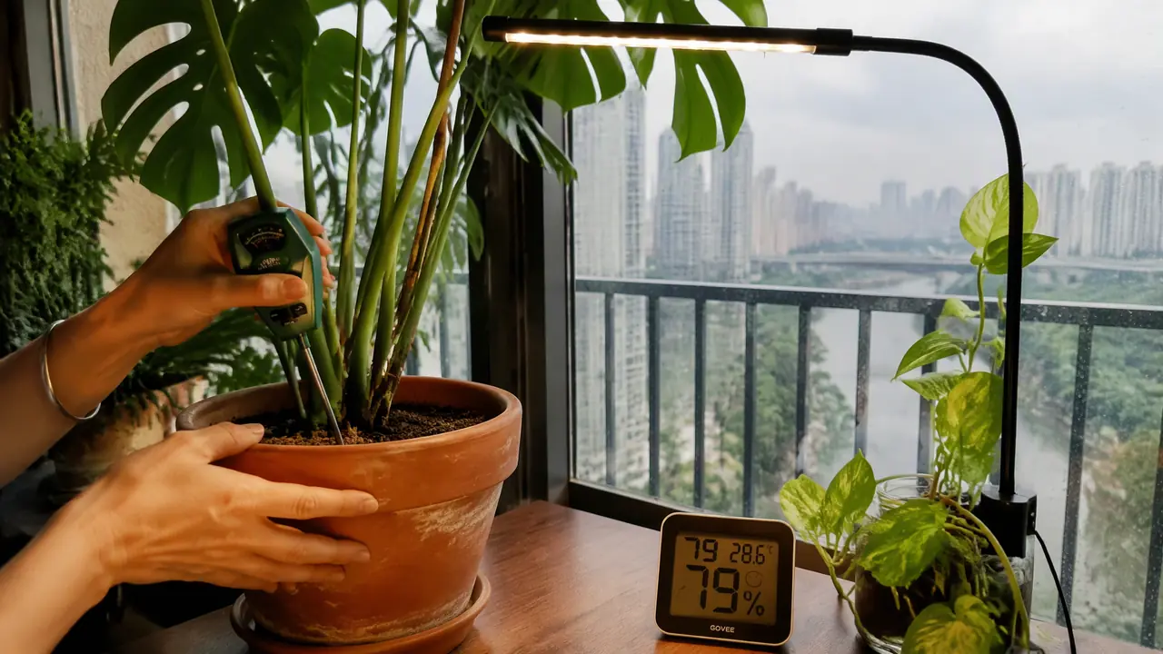 成都绿植养护难在哪？少日照高湿气候的浇水补光实操