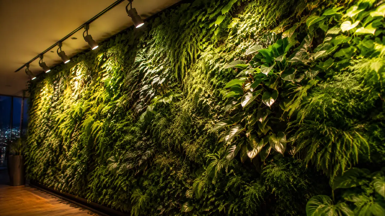 绿植墙灯光怎么布？灯距、瓦数和每天开多久，按墙算给你看