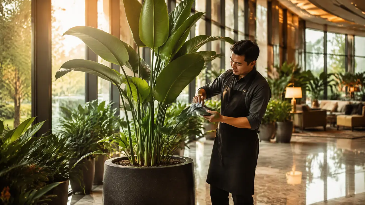 酒店绿植养护多久做一次？按点位拆的频次清单和补救办法
