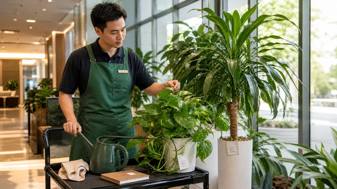 绿植租摆价钱里人工占多少？养护员一趟上门的成本账