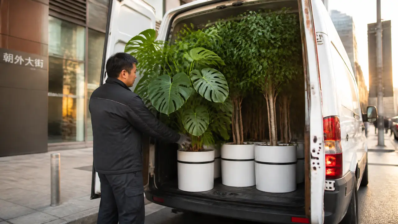 北京绿植送货上门怎么验货？从装车到摆位的全流程