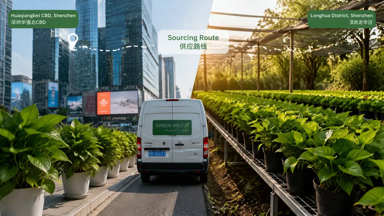 深圳绿植公司怎么选货源？从华强北到龙华苗圃跑一趟