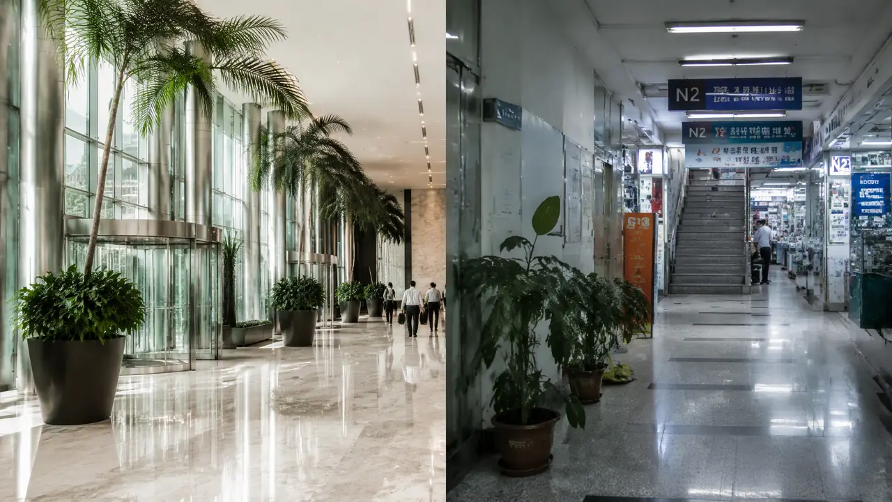 福田绿植租摆怎么挑？甲级写字楼和华强北的行情差在哪