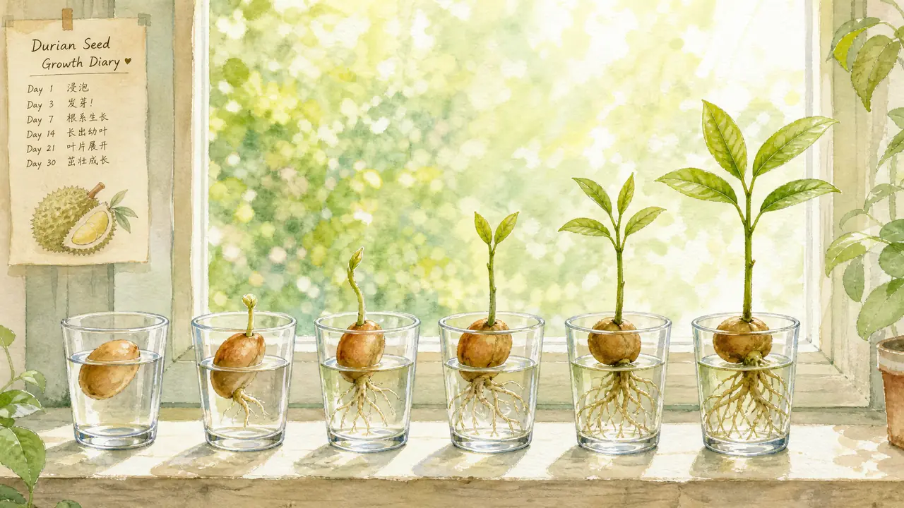 榴莲水培绿植怎么玩？六个榴莲核泡水四十天的出叶全记录